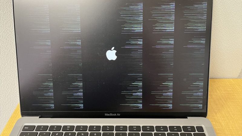 MacBook Air M1 2020 液晶表示不具合　修理事例【宮崎県内】