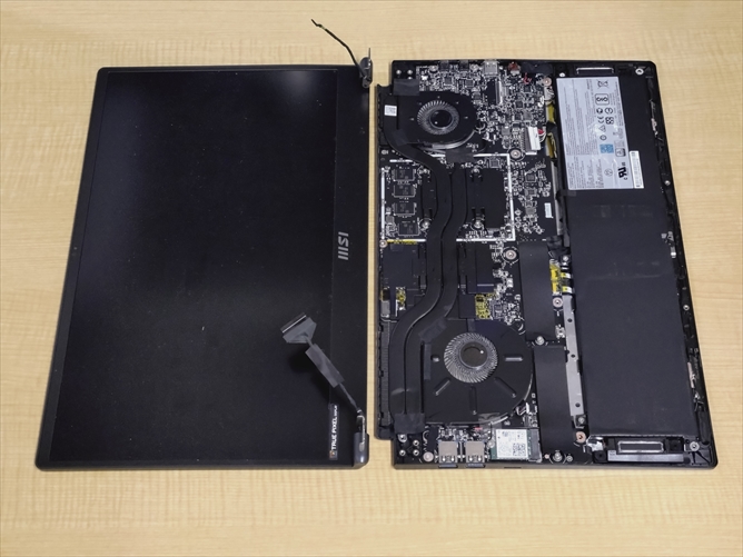 MSI Prestage 15 A12UD-096JP 液晶上半身取り外し